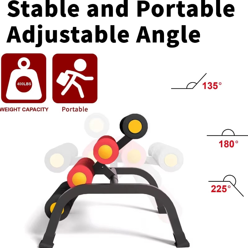 Custom Mini Inversion Table Relieve Back Pain with Massage Roller Foldable Stretcher Ab Machine 400LB Weight Capacity