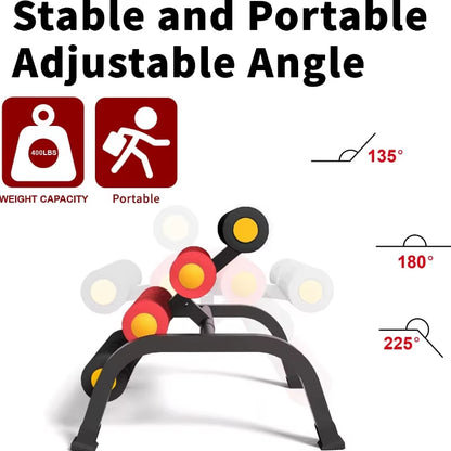 Custom Mini Inversion Table Relieve Back Pain with Massage Roller Foldable Stretcher Ab Machine 400LB Weight Capacity